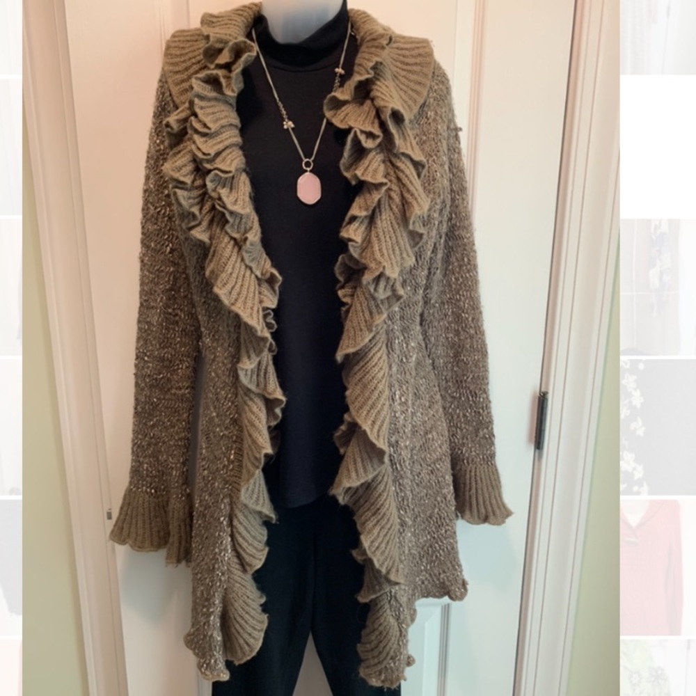 Dressbarn Collection Taupe Sweater Jacket
